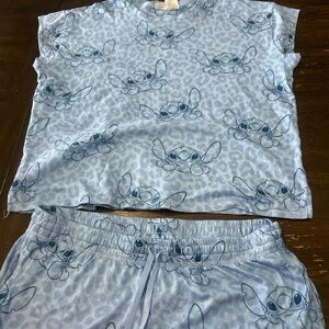 Disney Light Blue Stitch Woman’s Pajama Set